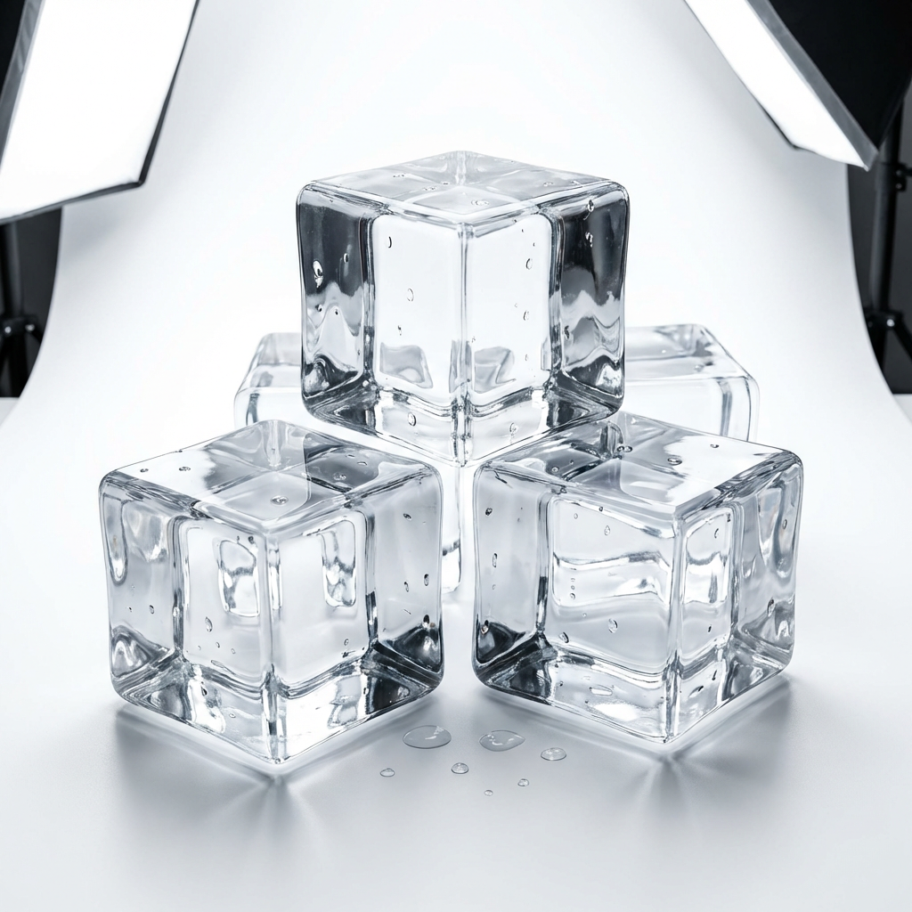 투명한 크리스탈 얼음